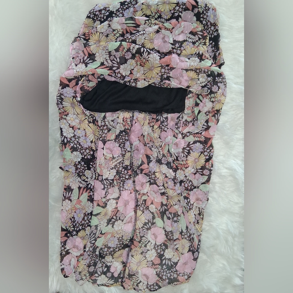Melrose & Market Floral High‑Low Dress • Braided Straps • Tassel Tie • Size S 🌺 - Picture 8 of 13